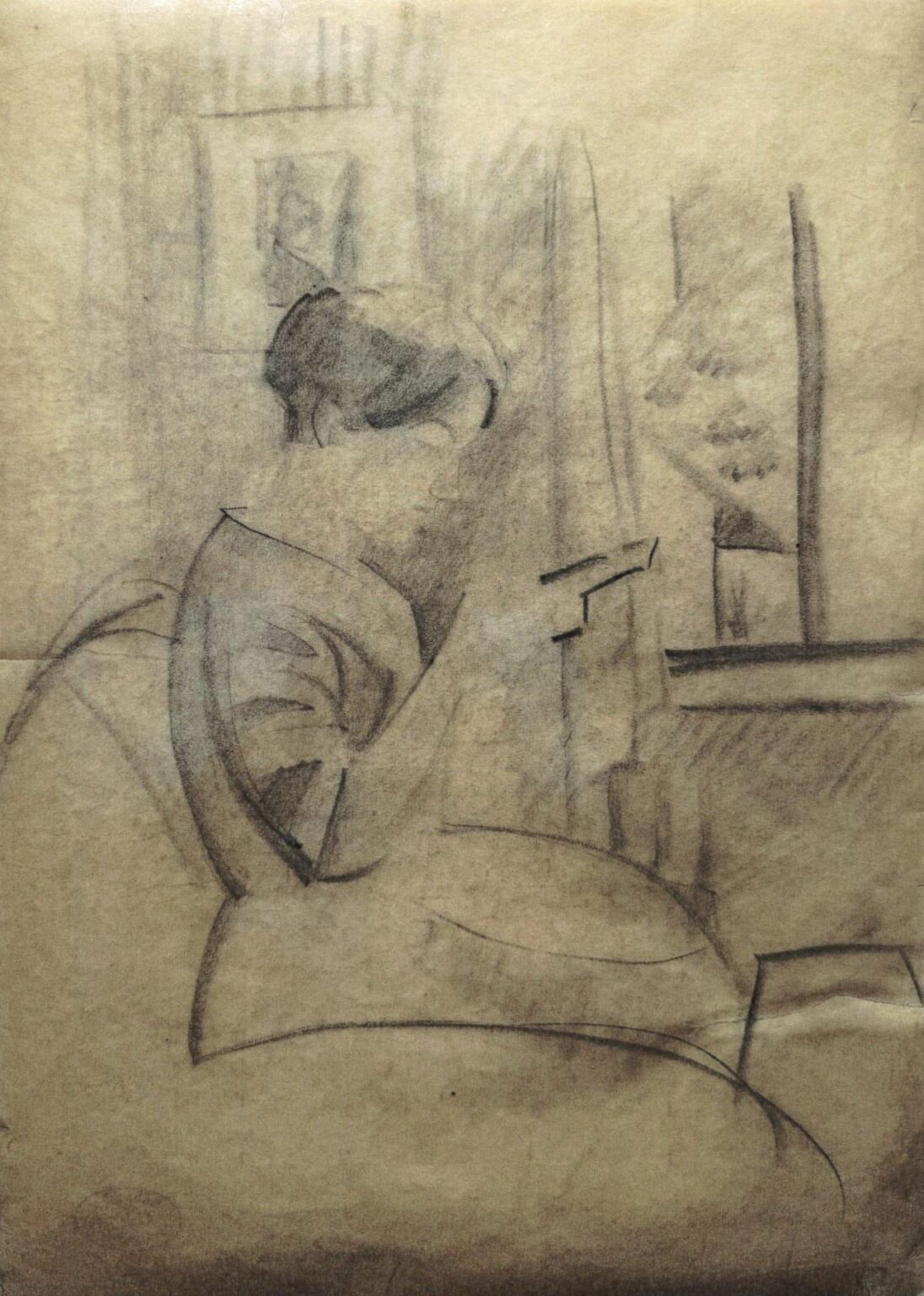 Elisabeth (lesend) im Erker, Tegernsee 1910 - August Macke 
