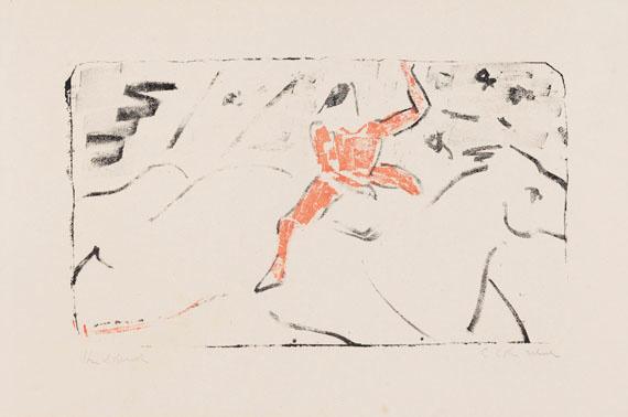 Zirkusreiter auf Schimmel (Jockeyreiter). - Ernst Ludwig Kirchner 