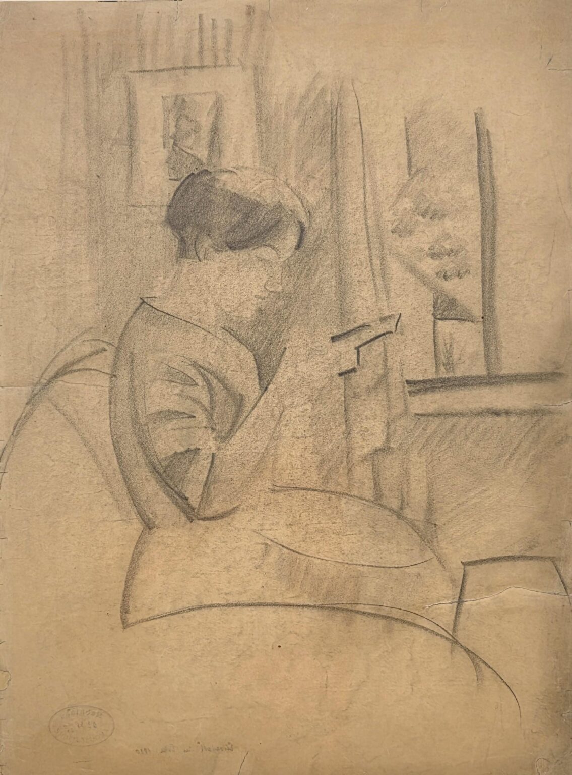 Elisabeth (lesend) im Erker, Tegernsee 1910 - August Macke 