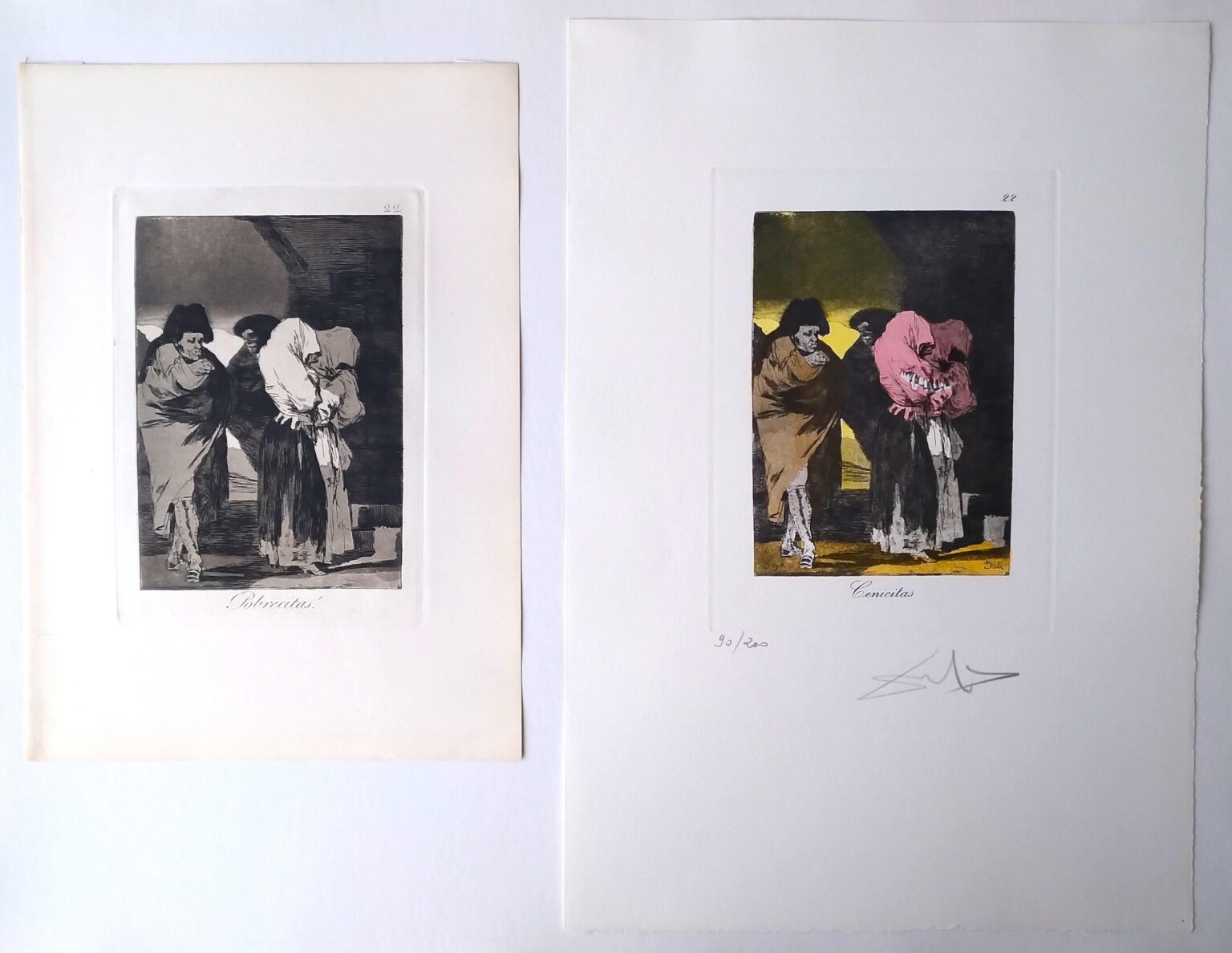 Dal&iacute;: &bdquo;Cenicitas&ldquo; &ndash; Goya: &bdquo;Pobrecitas&ldquo; - Salvador Felipe Jacinto Dal&iacute; i Dom&egrave;nech, ab 1982 Marqu&eacute;s de Dal&iacute; de P&uacute;bol 