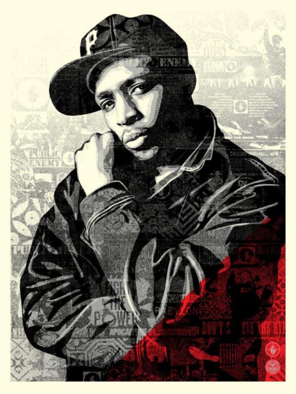 Chuck D Black Steel Screen Print (RED) - Shepard Fairey 