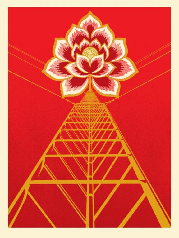 Flower power (Red) - Shepard Fairey 