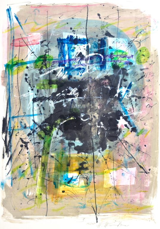 Weiße Spuren im dunklen Raum, 1999 - Hans Staudacher 