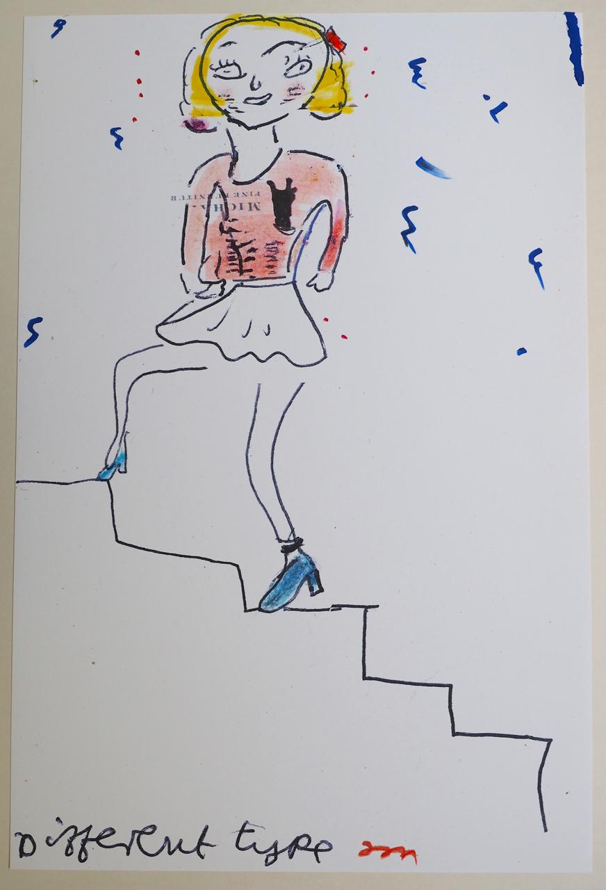 Girl Now meets Girl Then (7/III) - Rose Wylie 