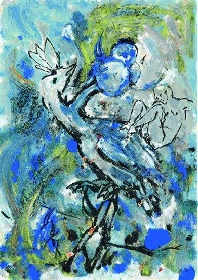 Gans, Einzelblatt aus Mappe Knabenreise - Christian Ludwig Attersee teamspring ImportFile size: medium (554 x 391 px)