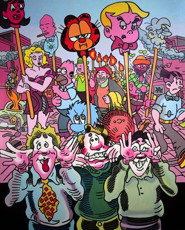 Carneval with Winston Churchill, Clinton - Erró teamspring ImportFile size: large (1868 x 1500 px)