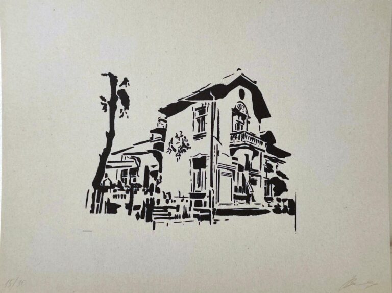 A House With A View, Schwarz auf Grau - Vasilena Gankovska 