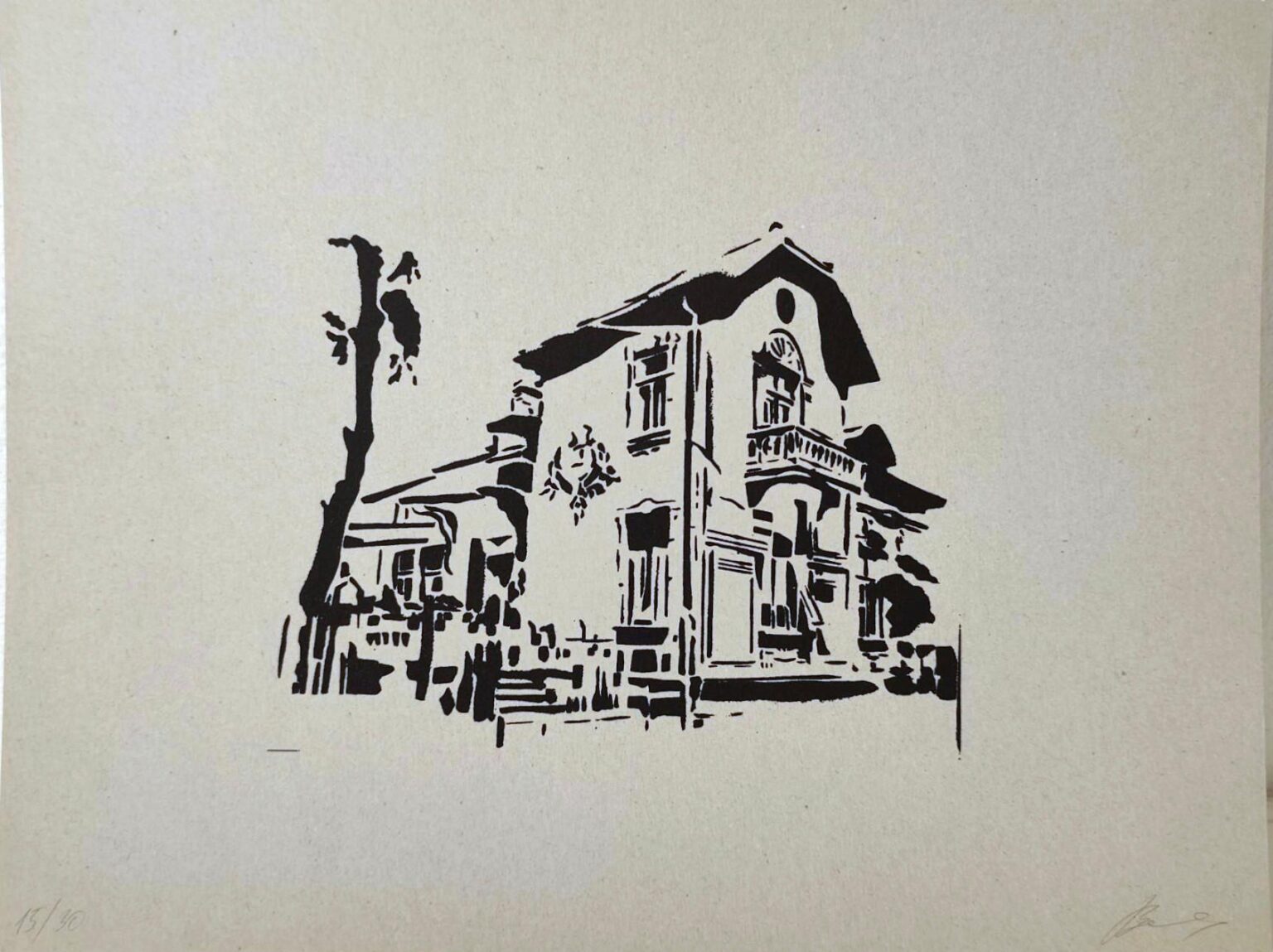 A House With A View, Schwarz auf Grau - Vasilena Gankovska 