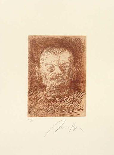 Selbstportrait, VZ K&uuml;nstlerhaus  WVZ 1157 - Alfred Hrdlicka 