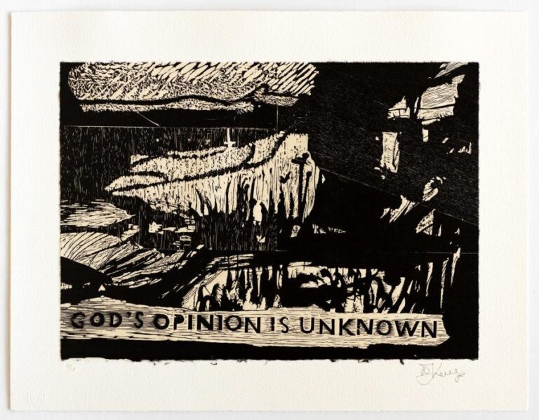 Gods opinion is unknown - William Kentridge 