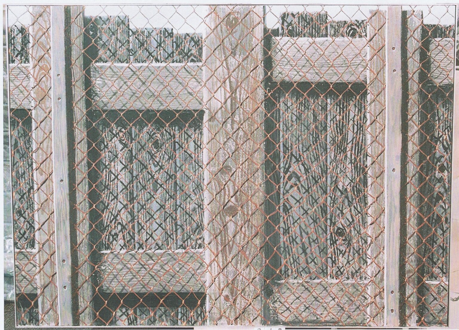 Bretterwand mit Maschendraht-Gitter - Gerd Baukhage 