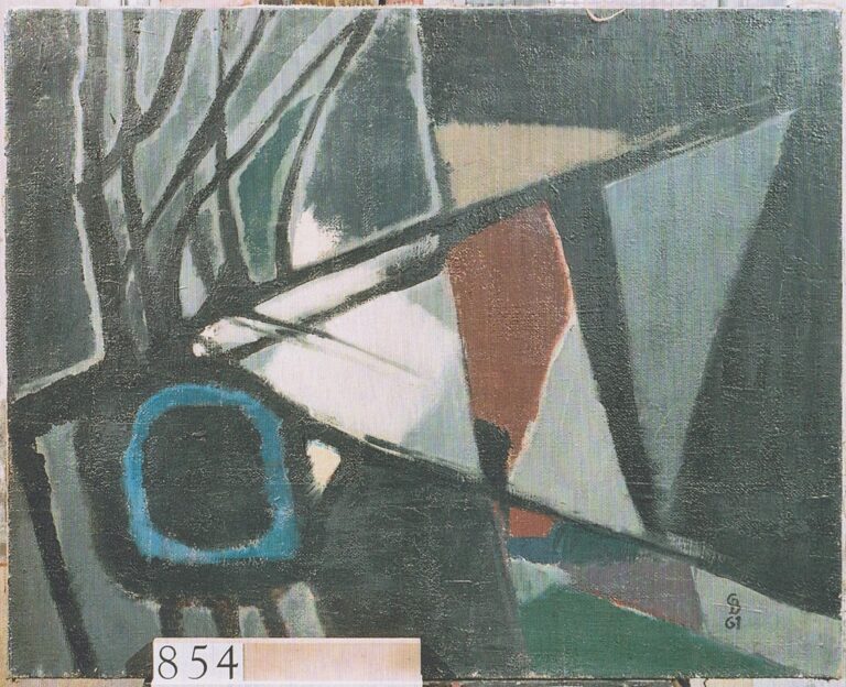 Komposition mit blauem Kreis - Gerd Baukhage 