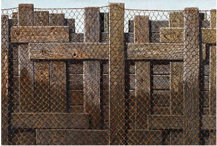 Ohne Titel (Versperrung mit Drahtgitter) - Gerd Baukhage 