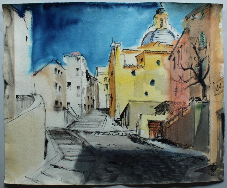 Kirchplatz in der Oberstadt von Calvi (Korsika) - Gerd Baukhage 
