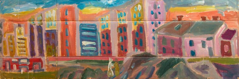 Couple in front of the City - Miklos Nemeth 