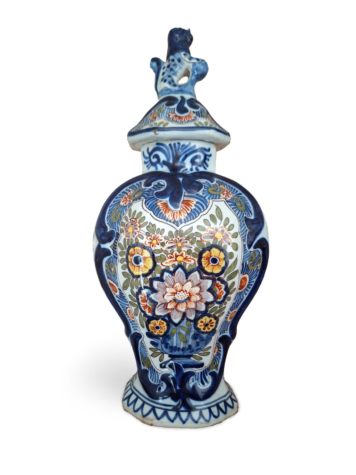 2 Delft Covered Vases 
