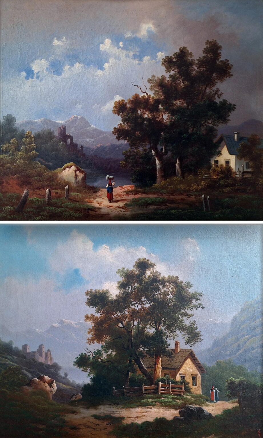 Set of Two Landscape Paintings - Franz Steinfeld 