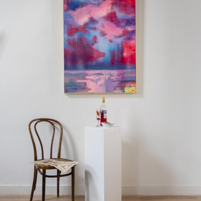 DAWN OF VIOLET - Ana Barbic Katicic Imhof Fine Arts, Imhof, Showroom with painting Hypnotic Clouds by Ana Barbić Katičić