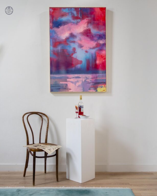 DAWN OF VIOLET - Ana Barbic Katicic Imhof Fine Arts, Imhof, Showroom with painting Hypnotic Clouds by Ana Barbić Katičić