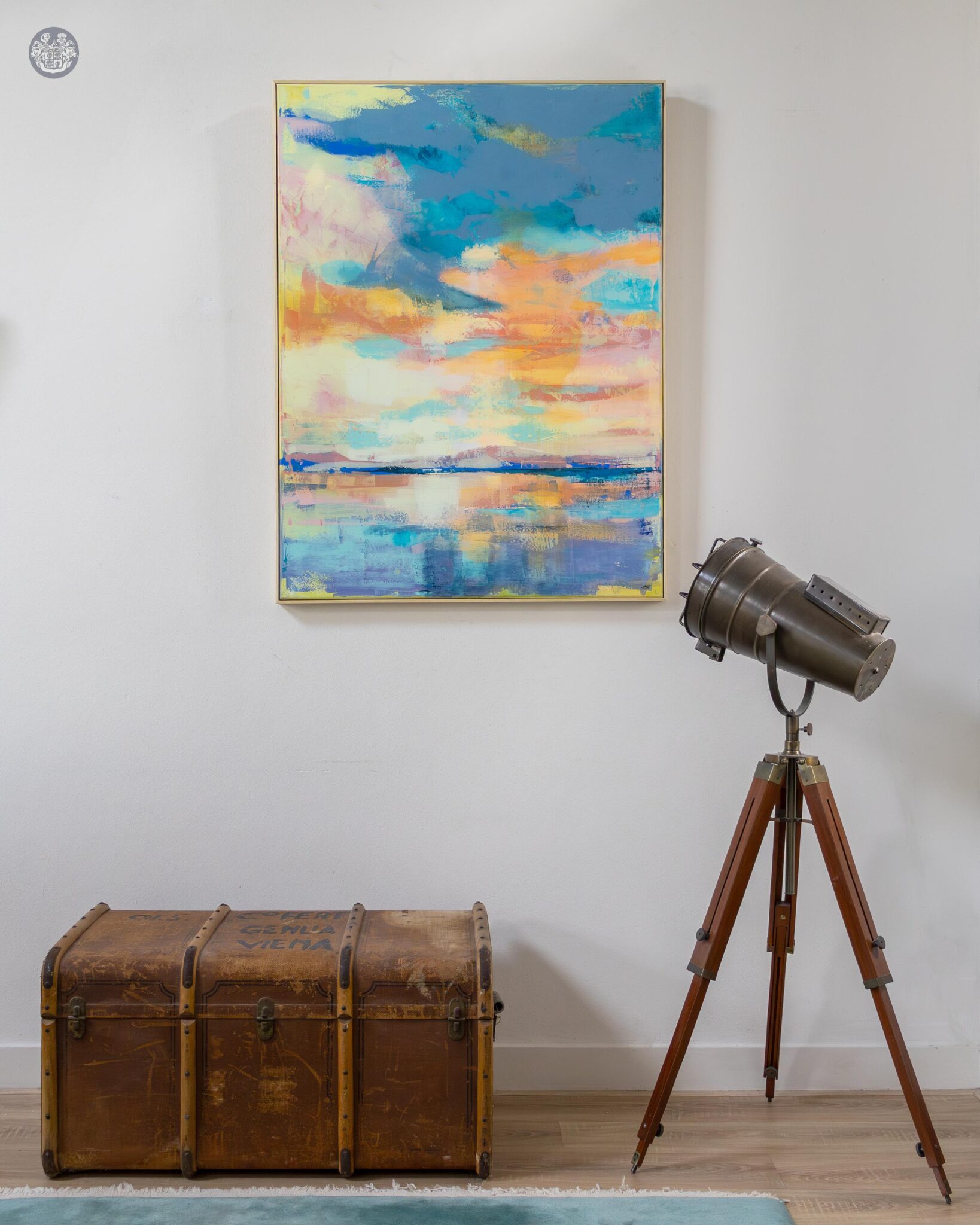 Azure Radiance - Ana Barbic Katicic Imhof Fine Arts, Imhof, Showroom with painting  Celestial Clarity by Ana Barbić Katičić