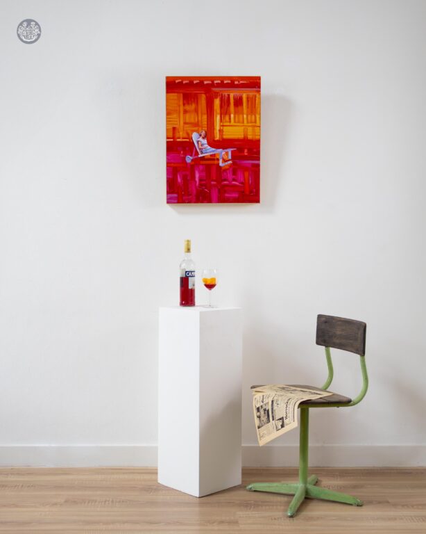Crimson Leisure - Dave King Imhof Fine Arts, Imhof, Showroom Crimson Leisure with painting Lounge by Dave King