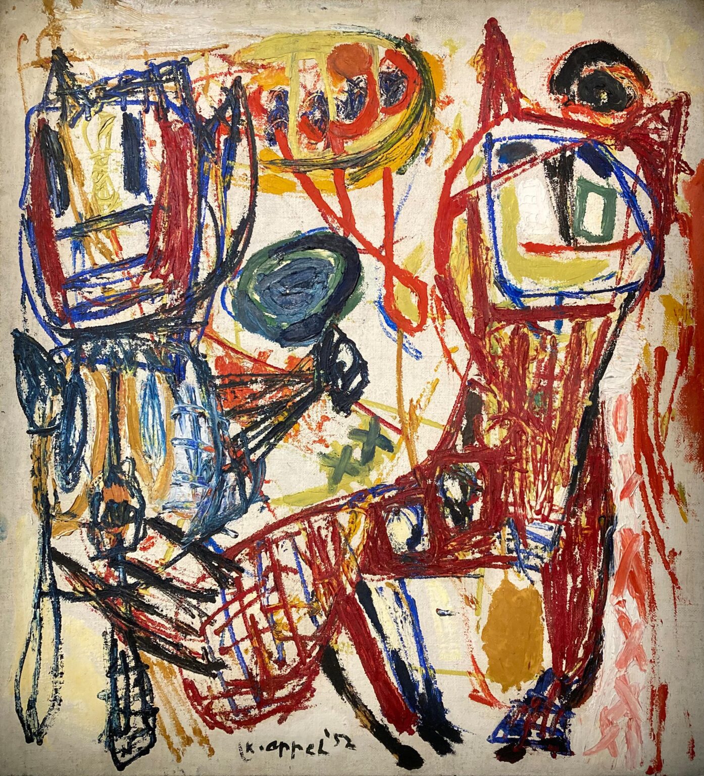 Personnage avec chien - Karel Appel 