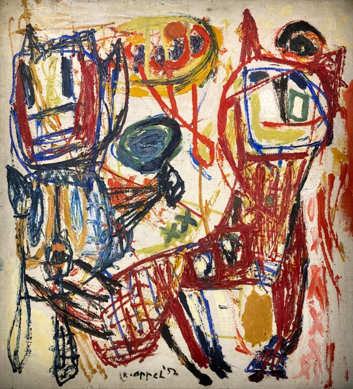 Personnage avec chien - Karel Appel 