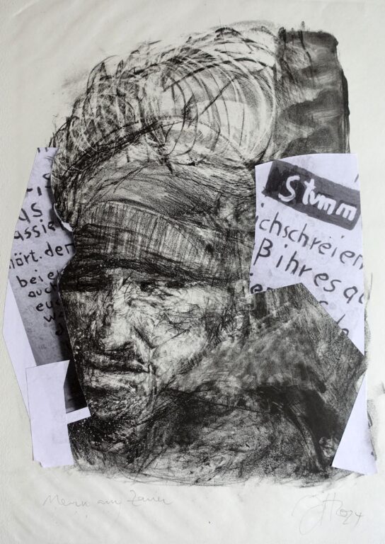 Mann am Zaun - Johannes Heisig 