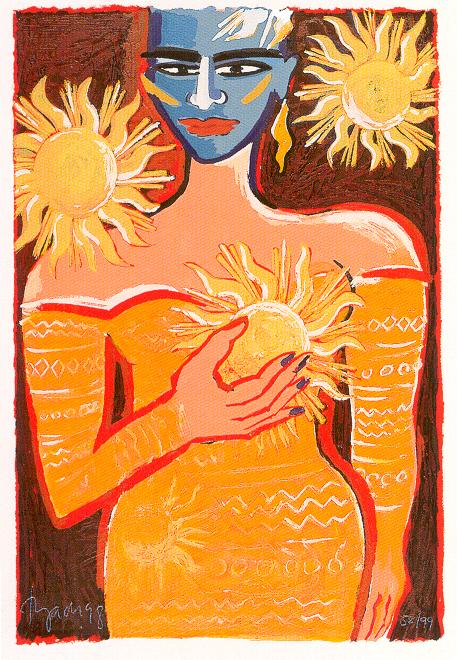 Earthly Paradise (Gelbe Sonnen) - Elvira Bach 