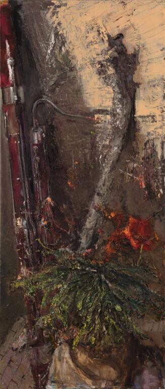 Amaryllis, Fagott und Birkenstamm - Johannes Heisig 