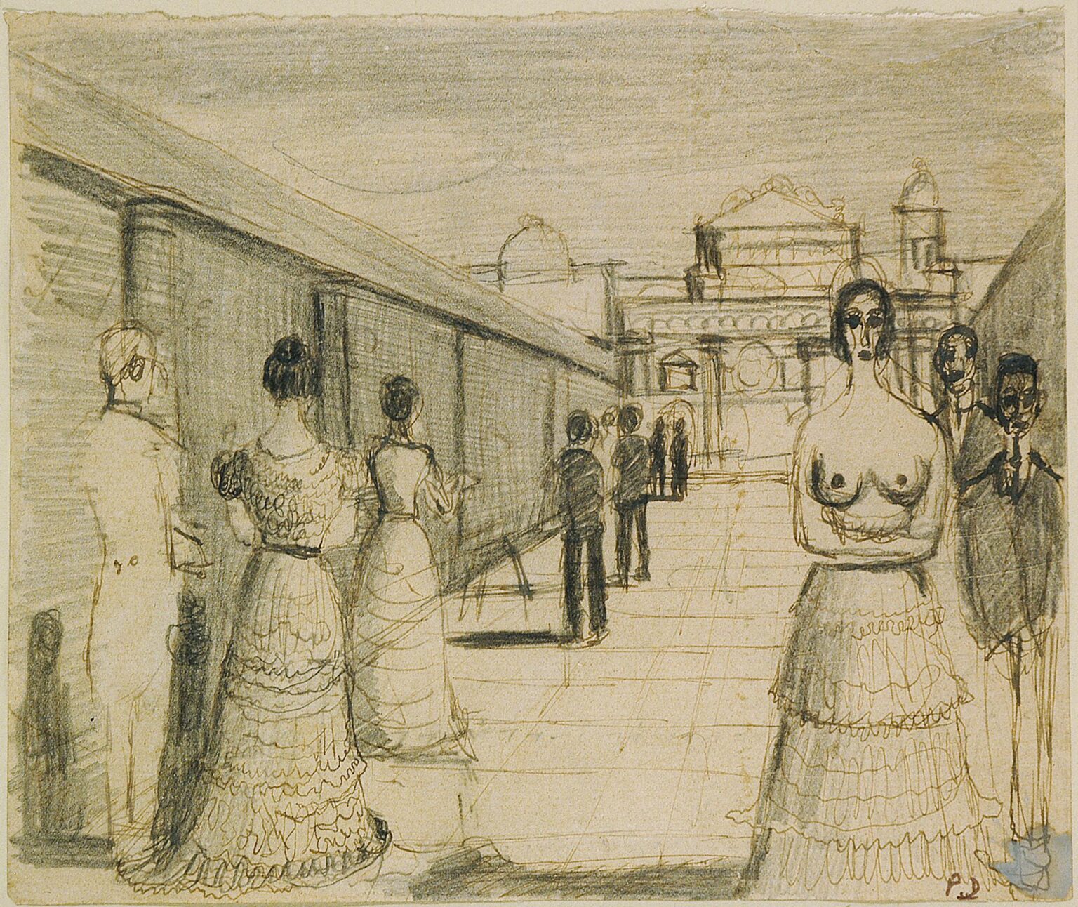 Etude pour le cort&egrave;ge en dentelles - Paul Delvaux 