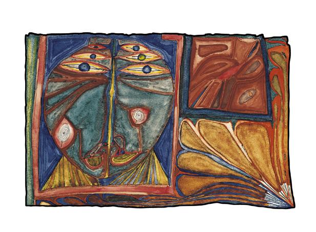 191 Kopf mit Erdfenstern – Head with Earth-Windows - Friedensreich Hundertwasser 