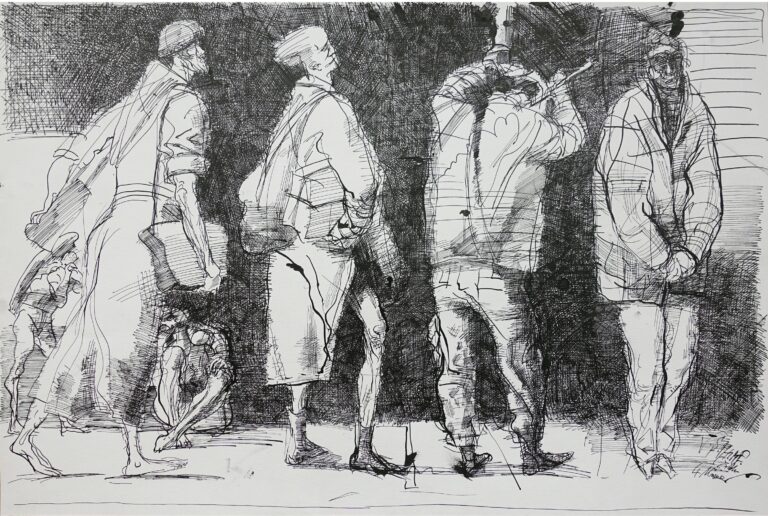 Vier Männer - Volker Stelzmann 