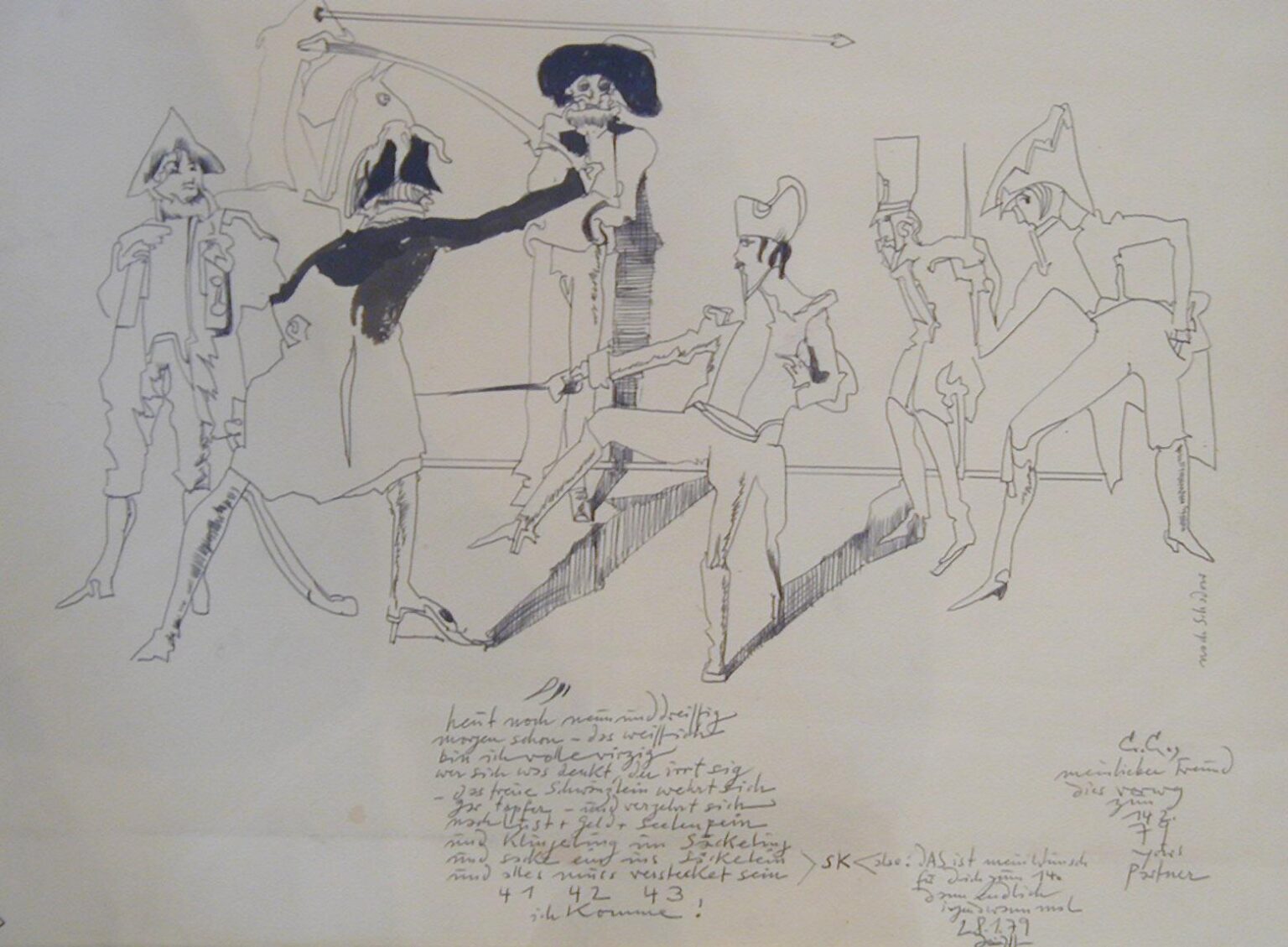 41, 42, 43 ich komme - Horst Janssen 