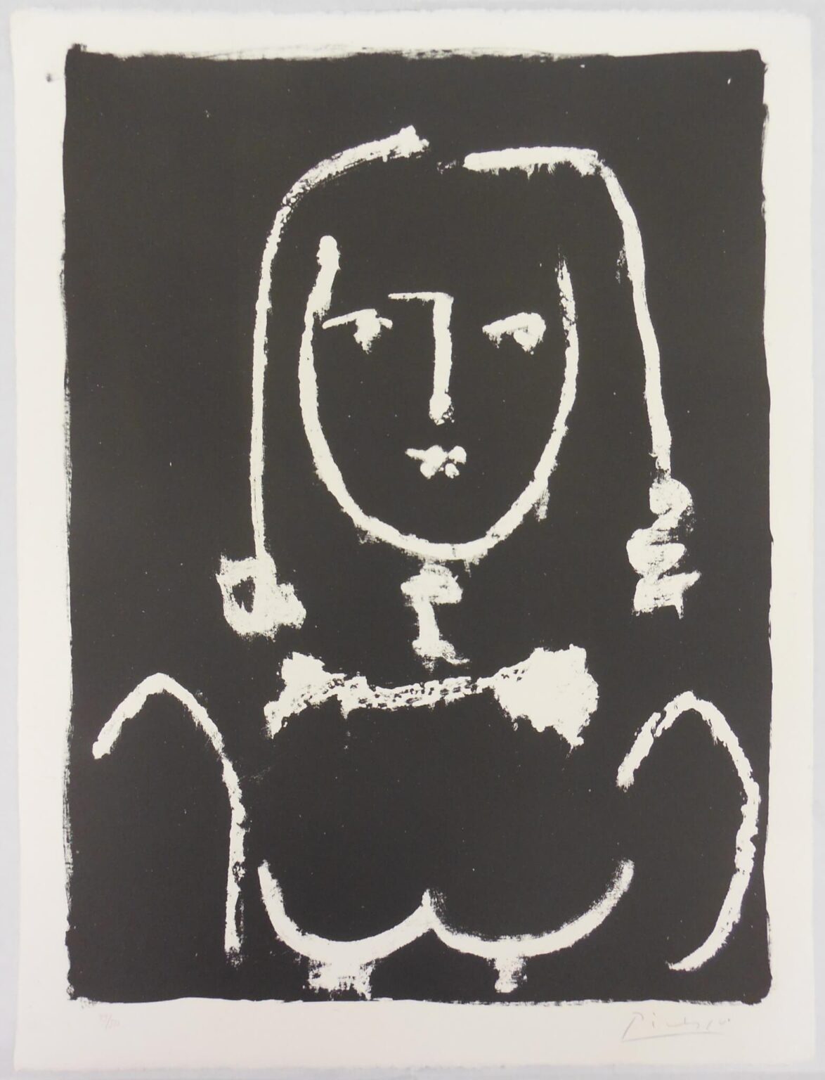 Buste blanc sur Noir - Pablo Picasso 