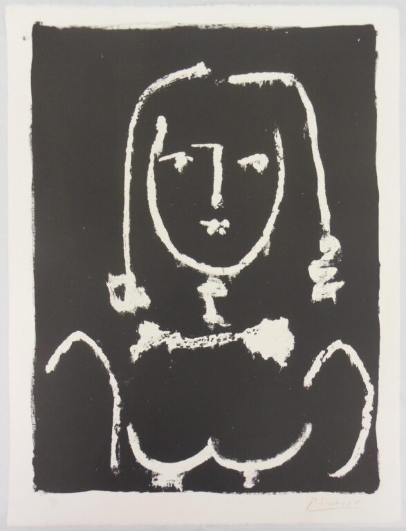 Buste blanc sur Noir - Pablo Picasso 