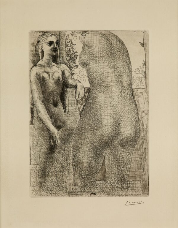 Modèle et Grande Sculpture de Dos - Pablo Picasso 
