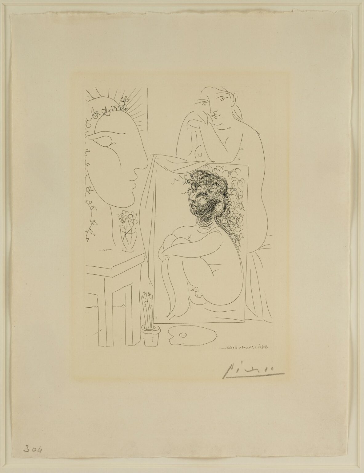 Mod&egrave;le accoud&eacute; sur un Tableau - Pablo Picasso 