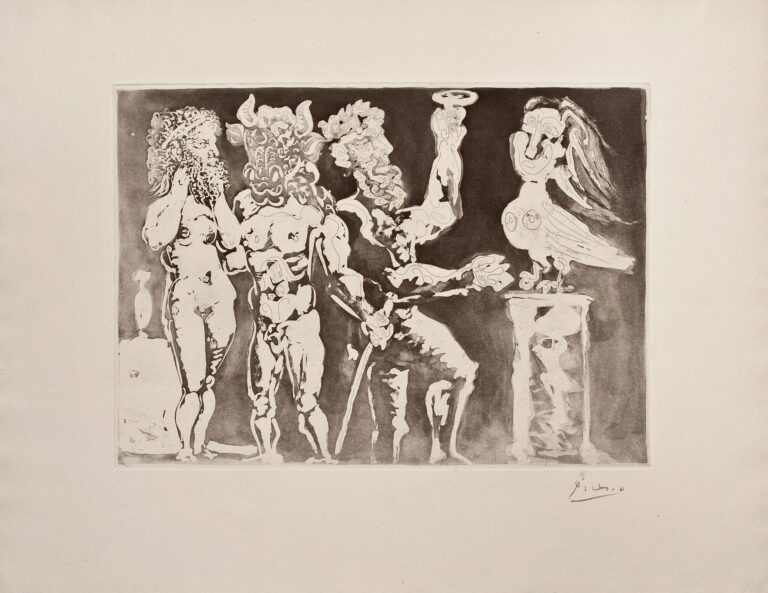 Personnages masqués et Femme Oiseau - Pablo Picasso 