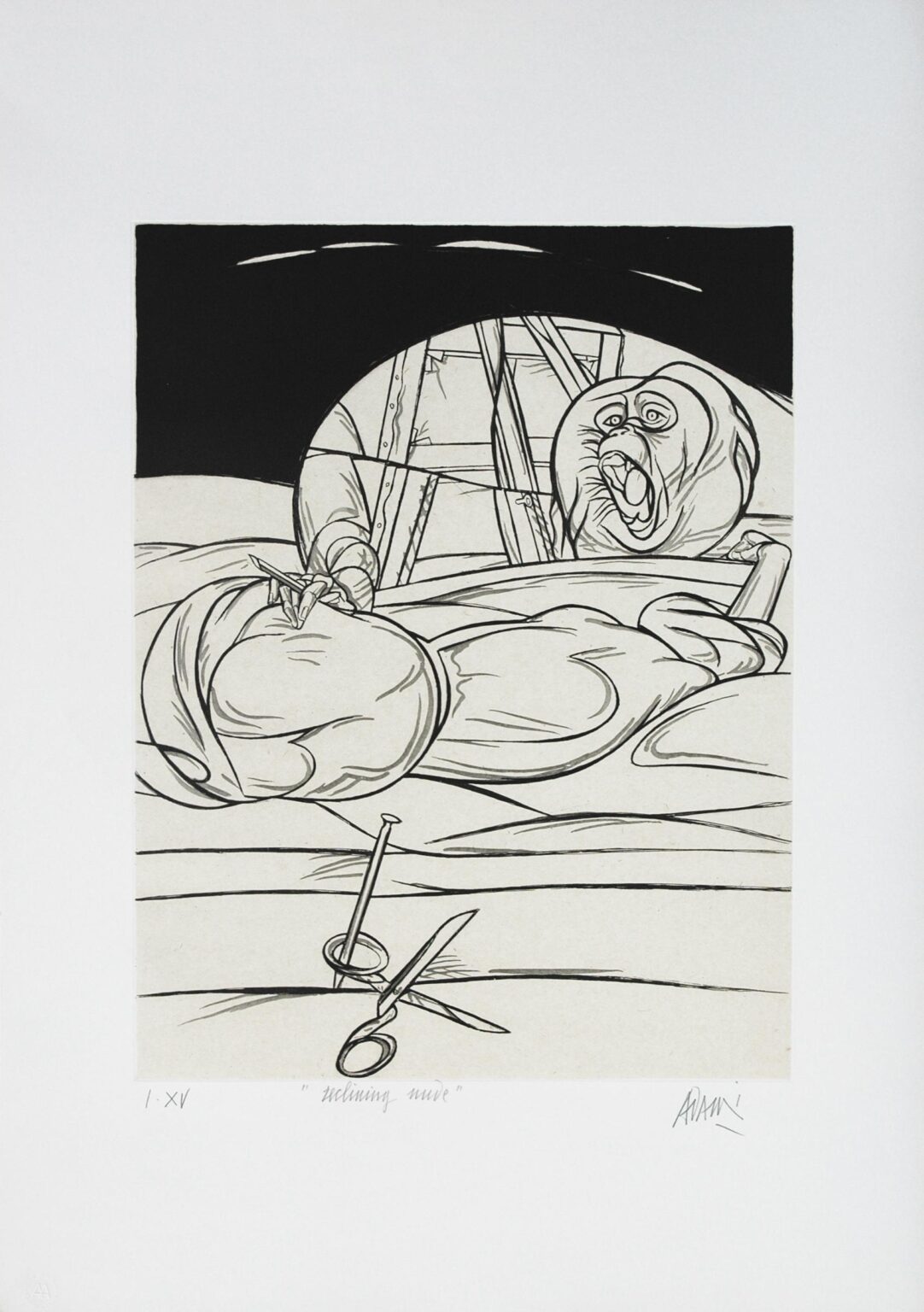 Reclining Nude - Valerio Adami 