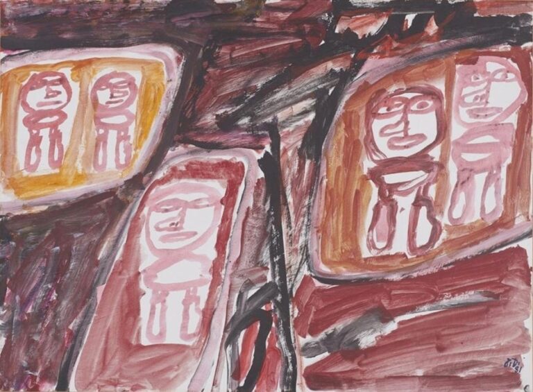 Site avec 5 personnages (E 175) 13 juin 1981 - Jean Dubuffet 