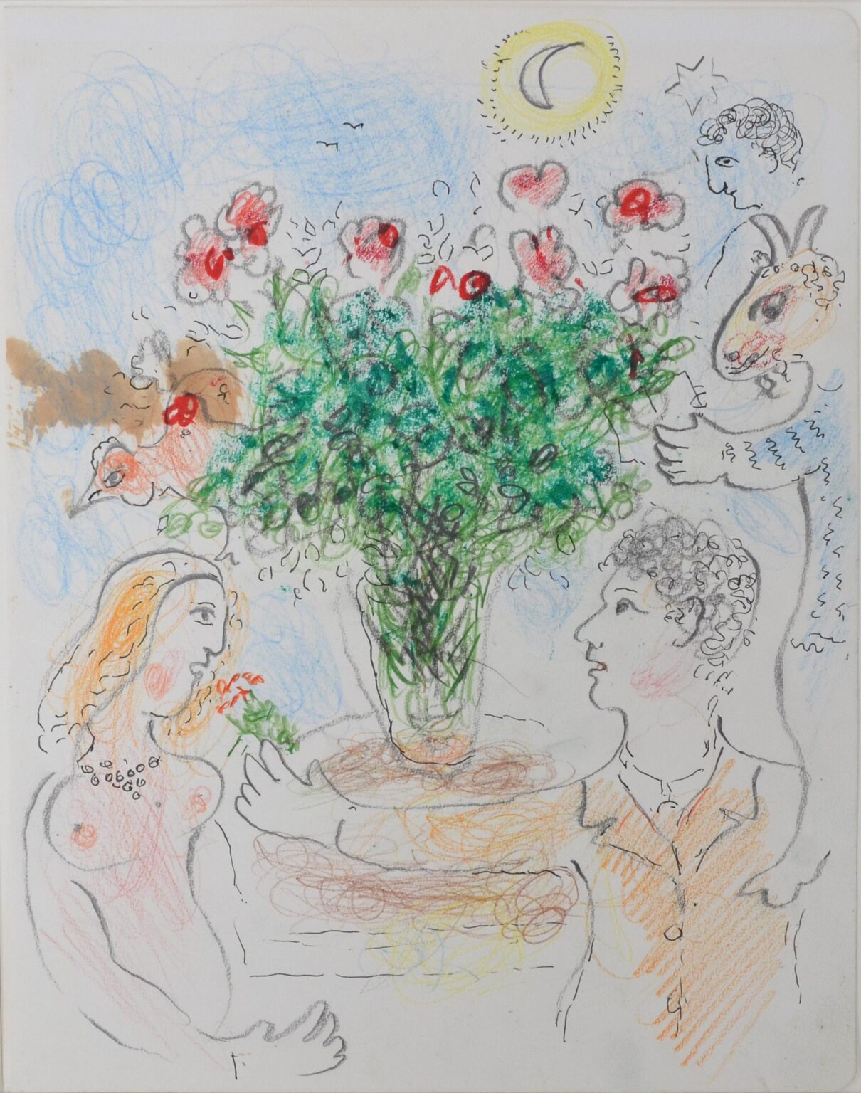 Couple au bouquet - Marc Chagall 