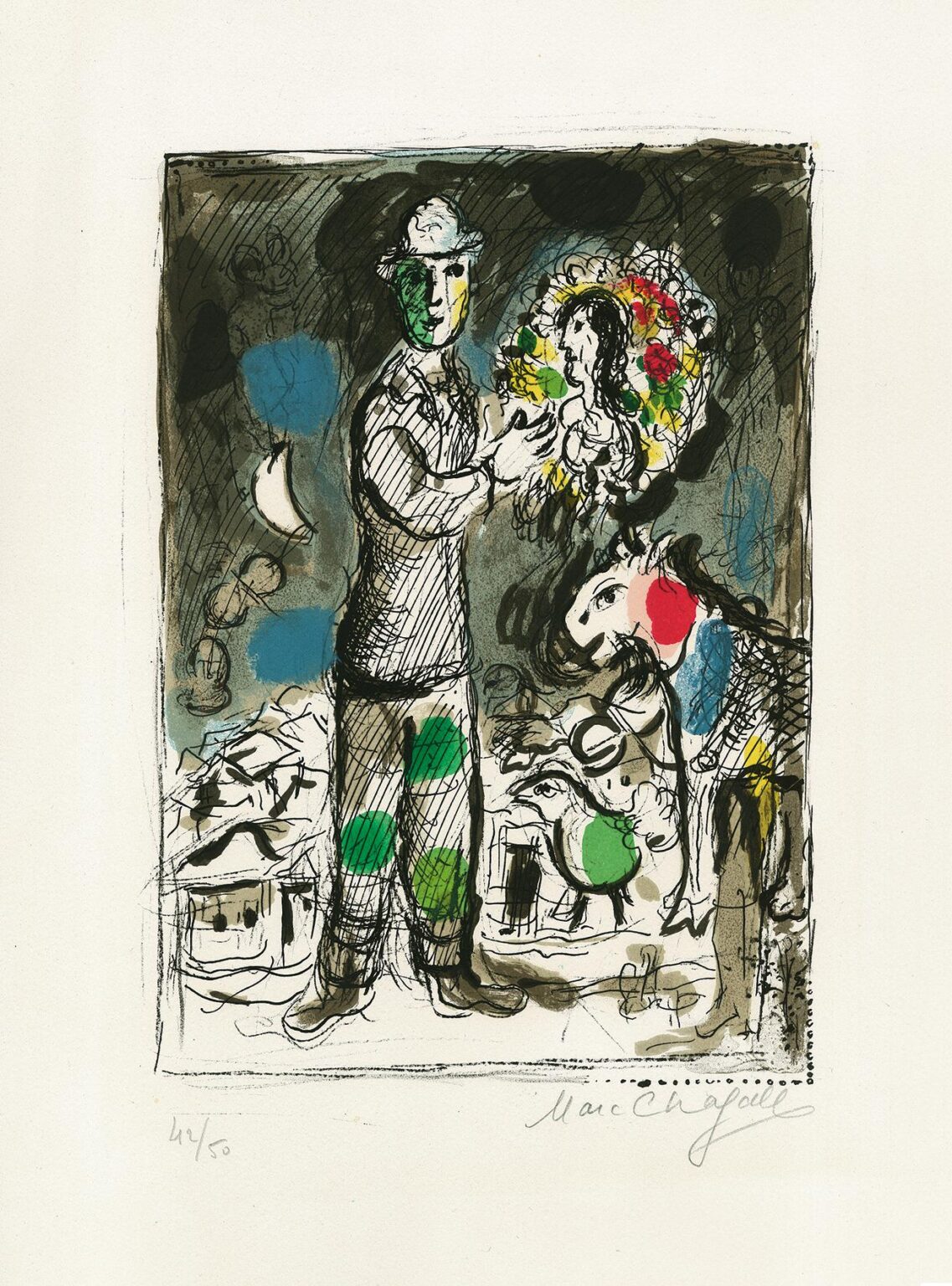 Paysan au bouquet - Marc Chagall 