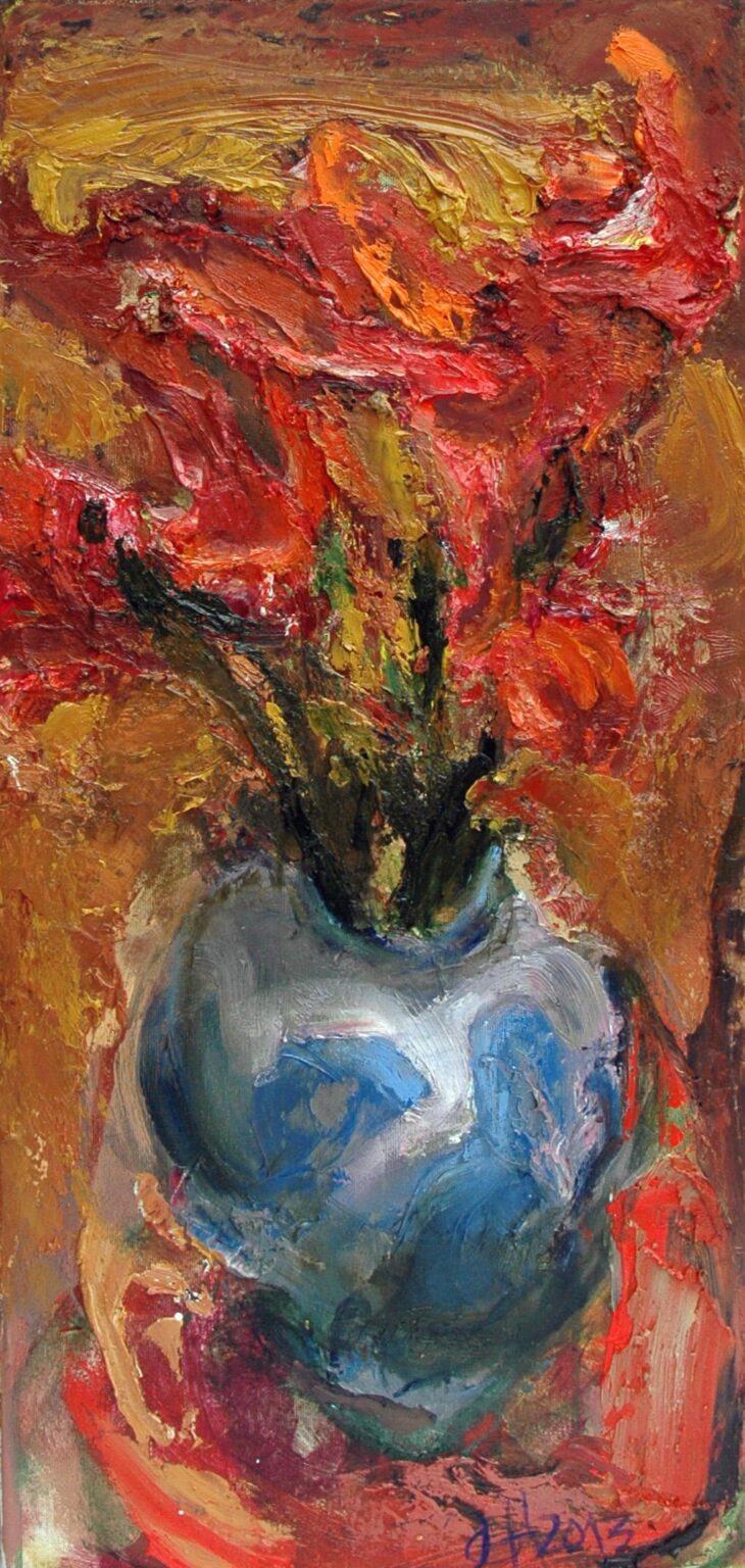 Amaryllis vor Rot - Johannes Heisig 