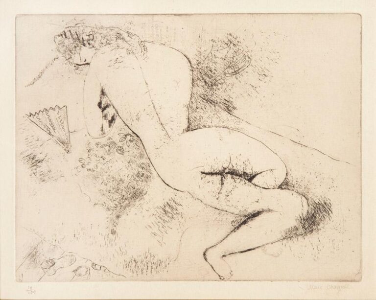 Nu à l’éventail - Marc Chagall 