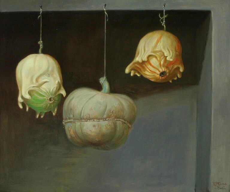 Stilleben mit drei Kürbissen - Volker Stelzmann 