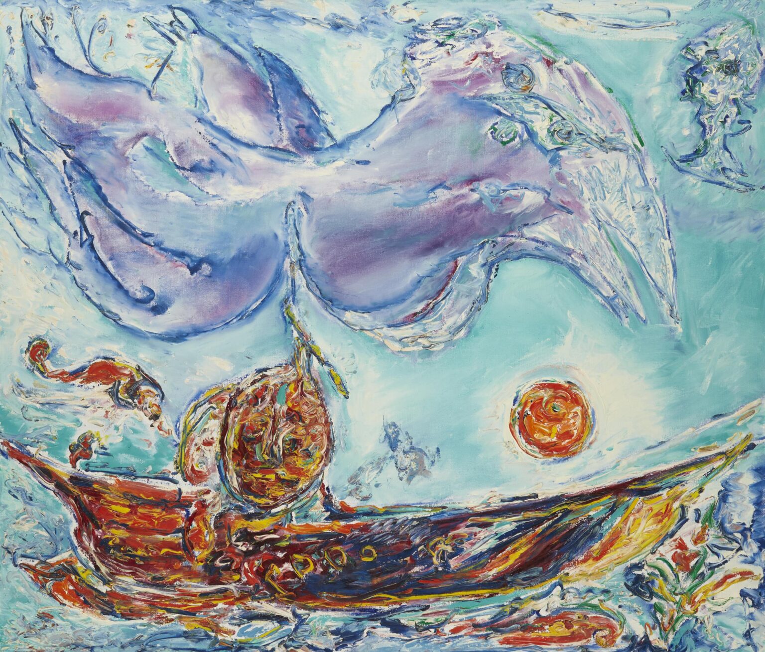 Violet Fugl over Solb&aring;d - Carl-Henning Pedersen 