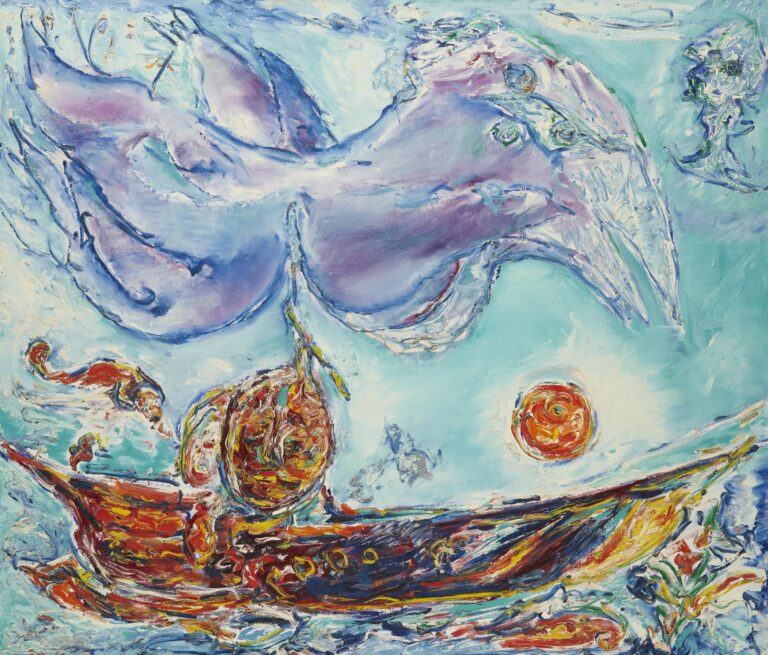 Violet Fugl over Solbåd - Carl-Henning Pedersen 