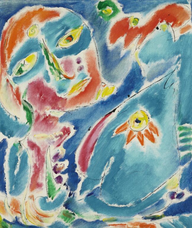 Blå hest med Stjerne øje - Carl-Henning Pedersen 