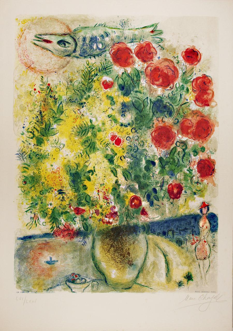 Roses et Mimosas (Nice et la C&ocirc;te d&rsquo;Azur) - Marc Chagall 